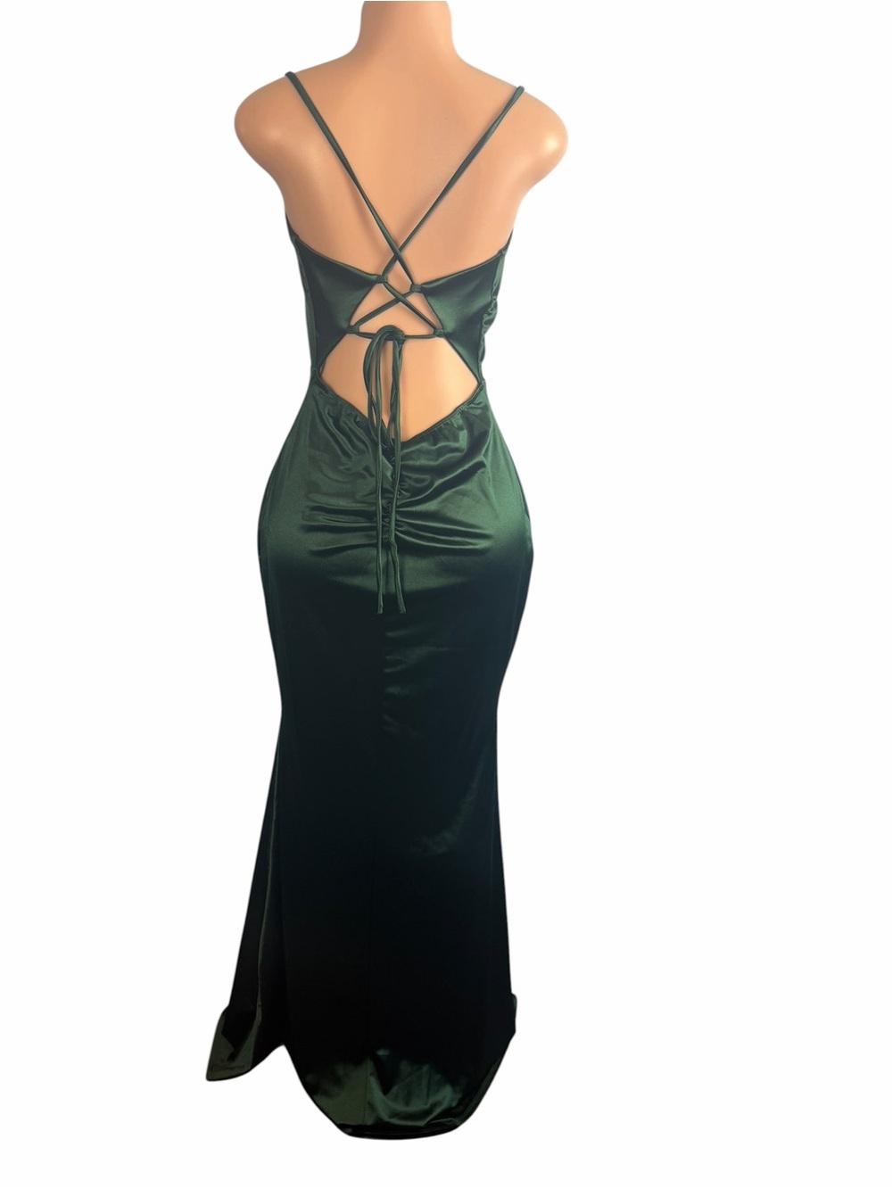 Windsor Hunter Green Satin Maxi Dress - Picture 8 of 10